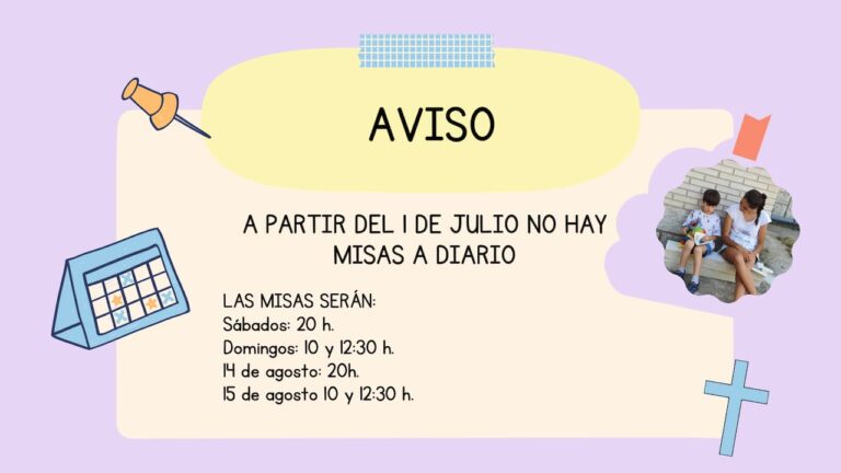 Aviso horario misas